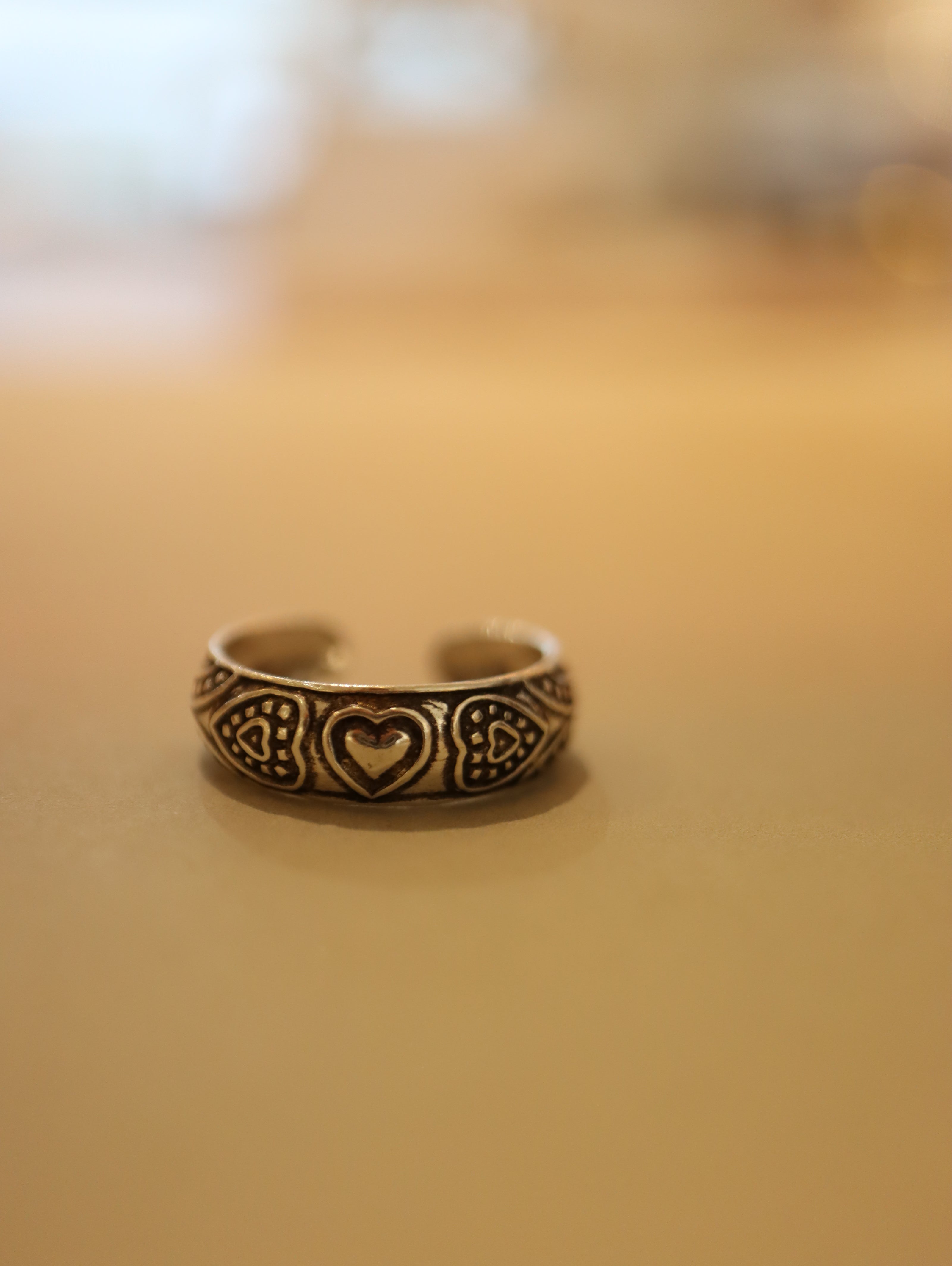 Heart Band Sterling Silver Pinky / Toe Ring