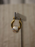 Brass hoop interlock earrings