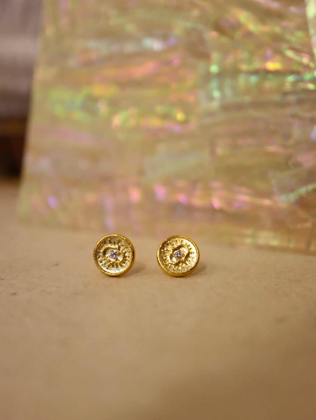 Mini coin stud earrings
