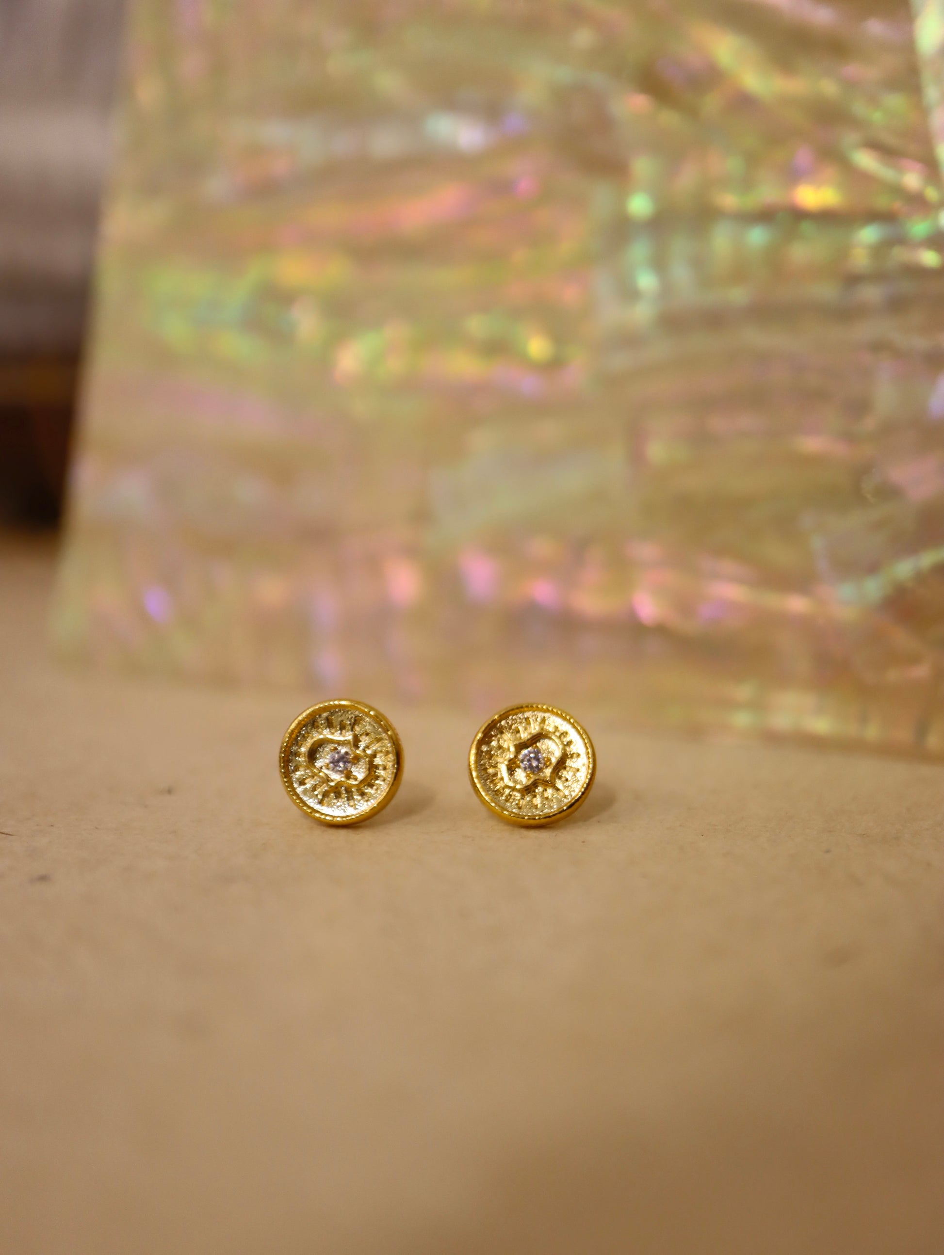 Mini coin stud earrings