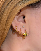 Dual loop brass earrings
