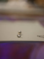 Mini crescent cz earring 925 silver stud piercing