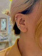 Sunburst Star Stud Stainless Steel Earrings