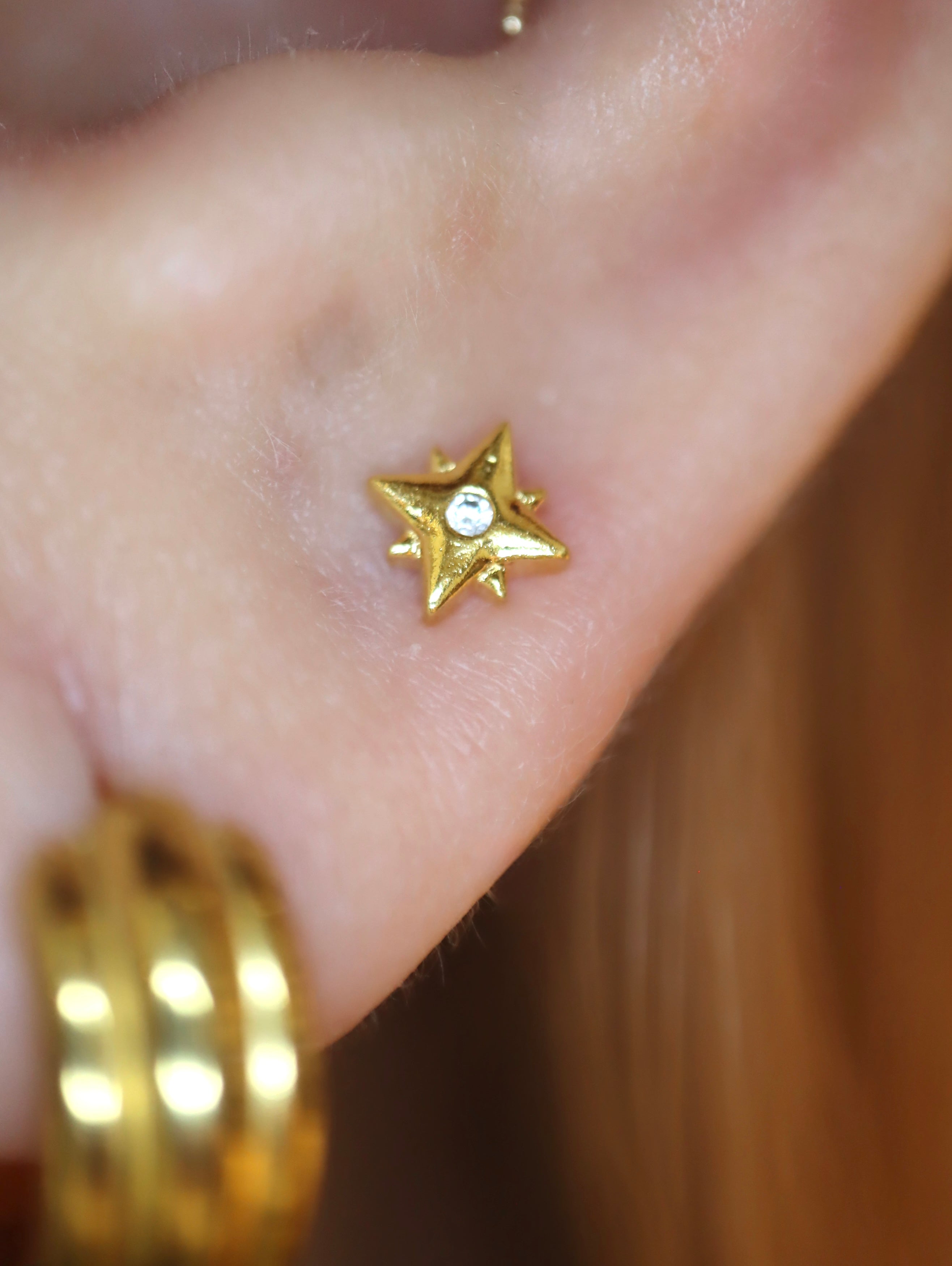 Stella stud 925 silver piercing earring (1pc)