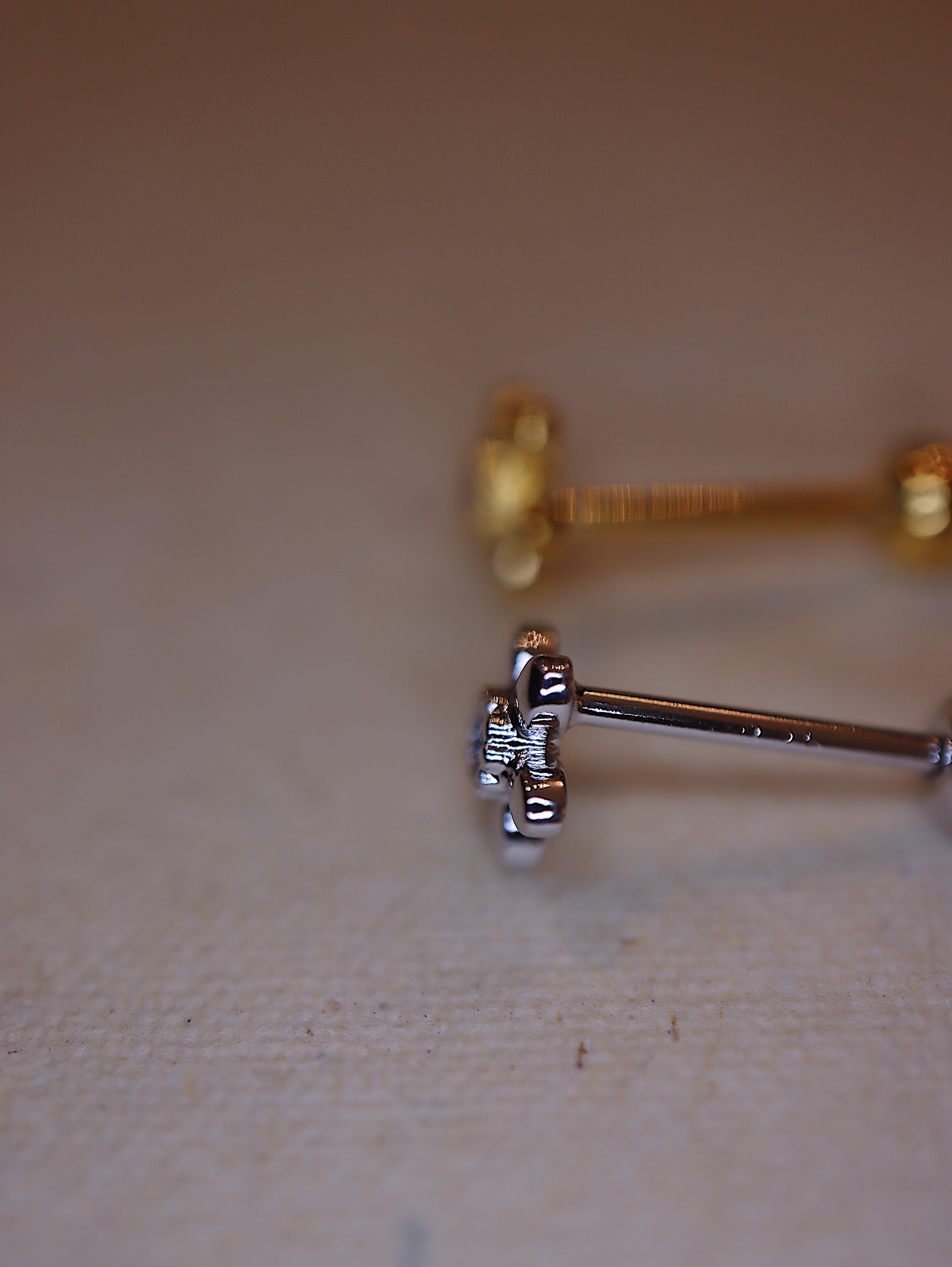 Flower 925 silver Piercing Earring with Screw Back