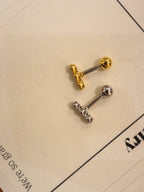 Triple round cz surgical steel piercing earring (1pc)