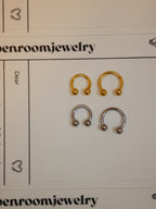 Horseshoe ring barbell surgical steel piercing