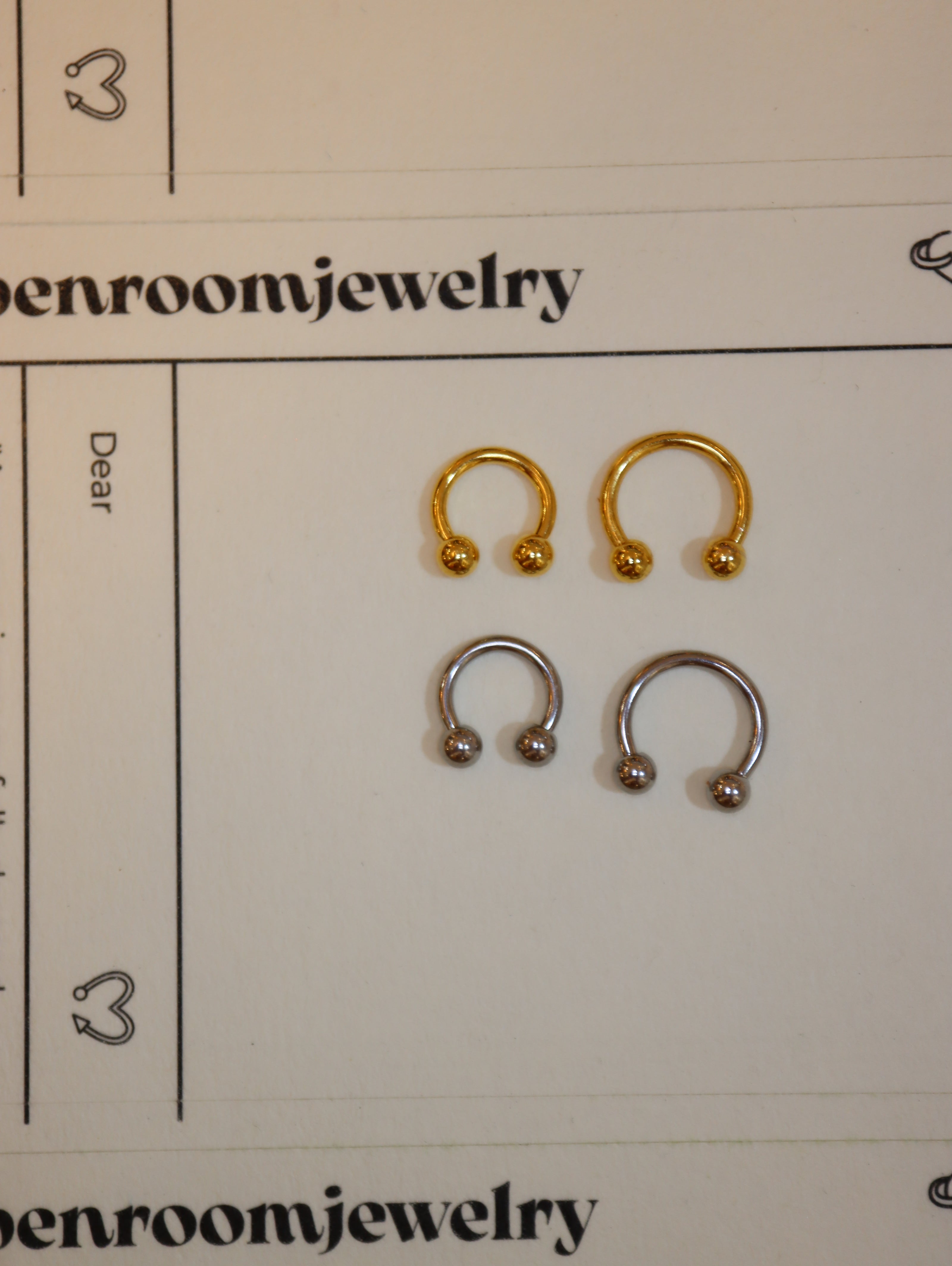 Horseshoe ring barbell surgical steel piercing
