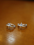 Star 925 silver hinged hoop earrings