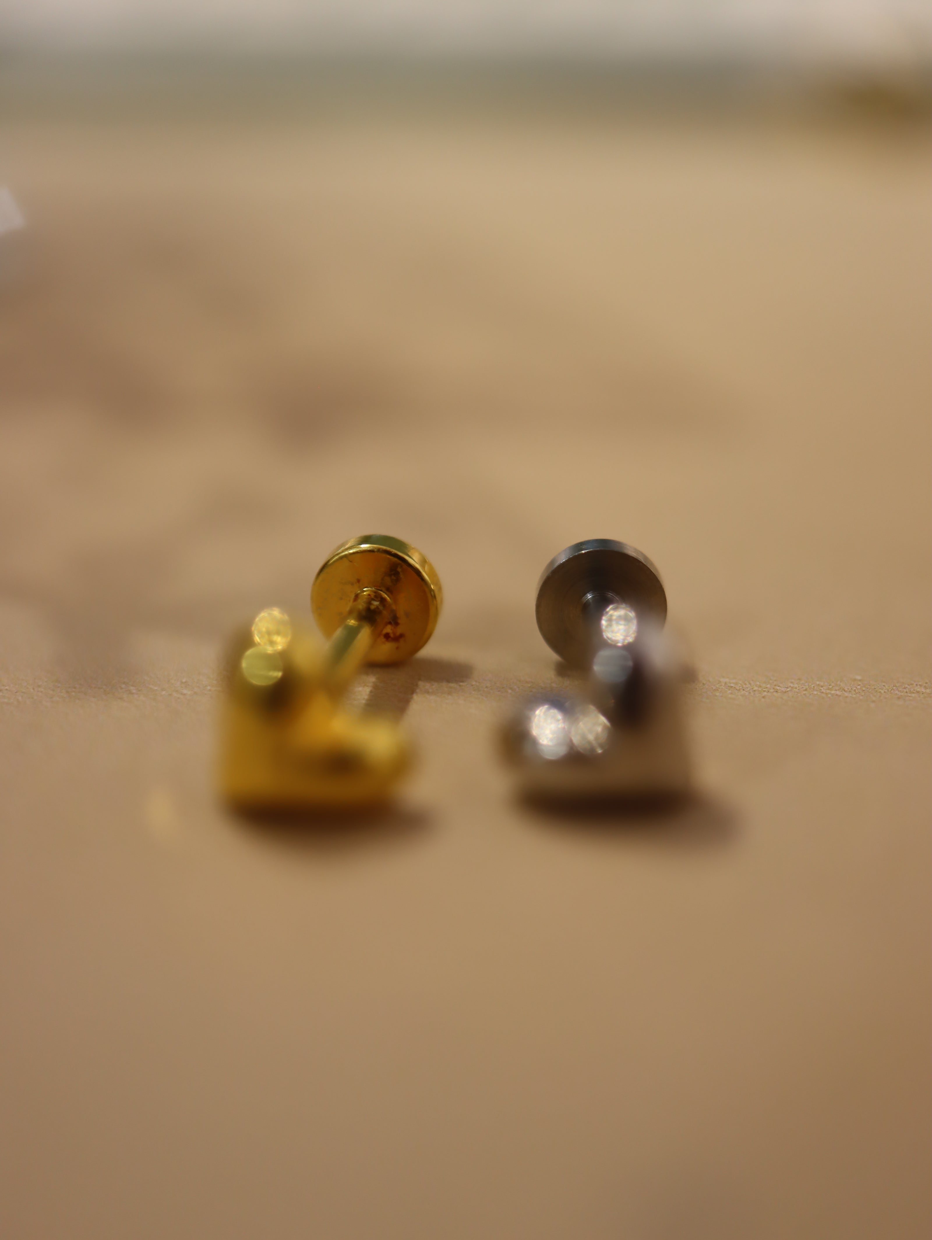 Heart flat back surgical steel piercing