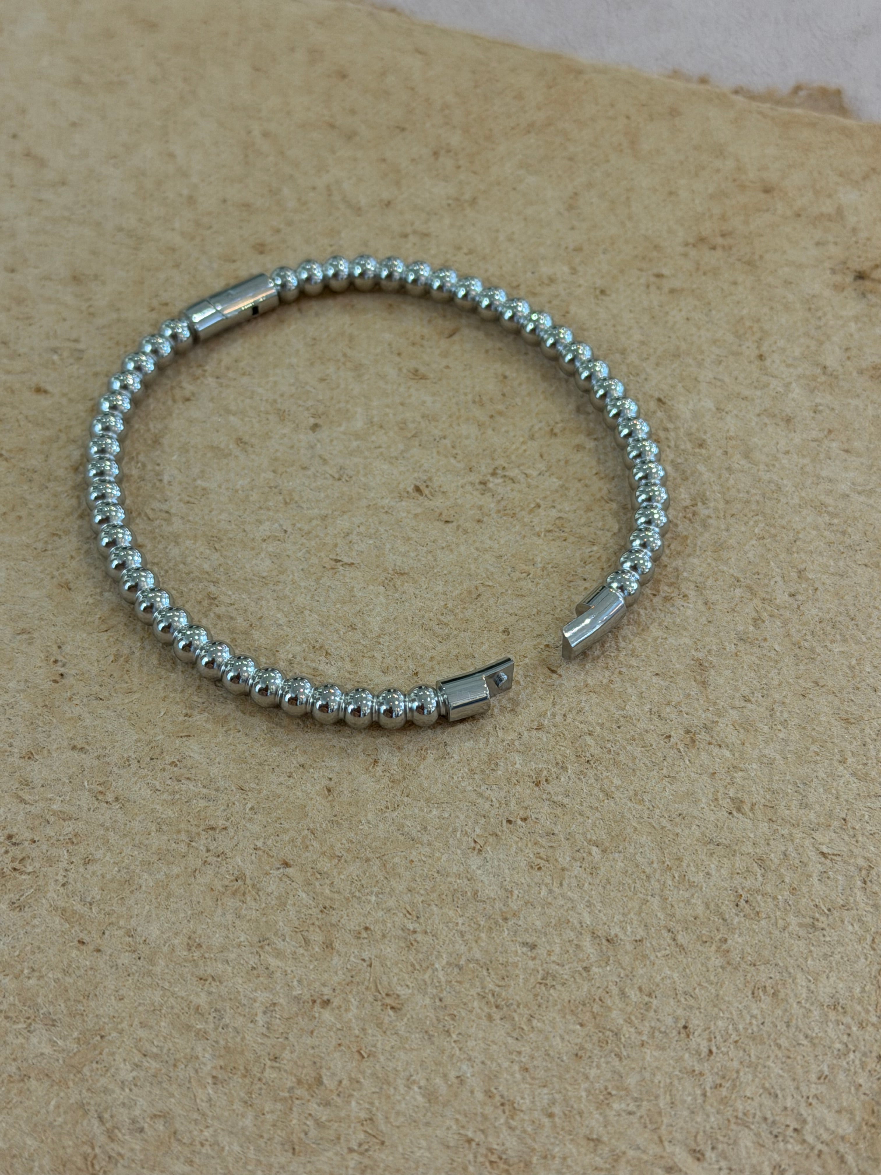 Beaded Hinged Stainless Steel bangle
