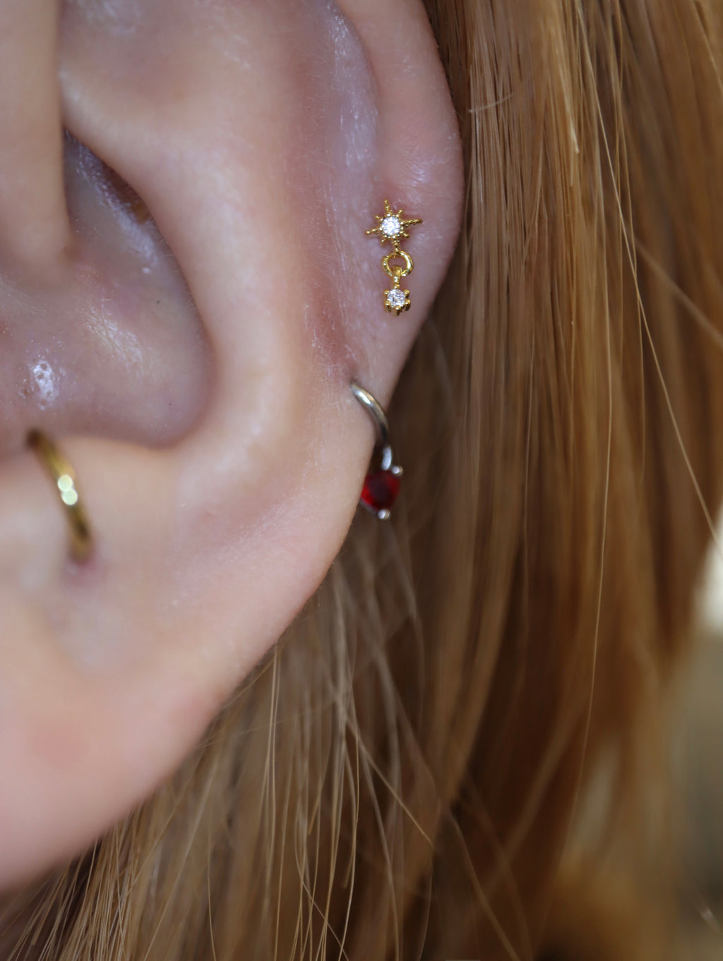 Sparkle drop surgical steel 316L stud piercing