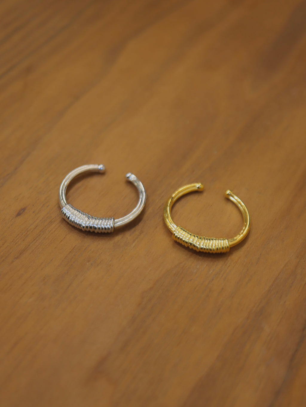 Half braided open size ring