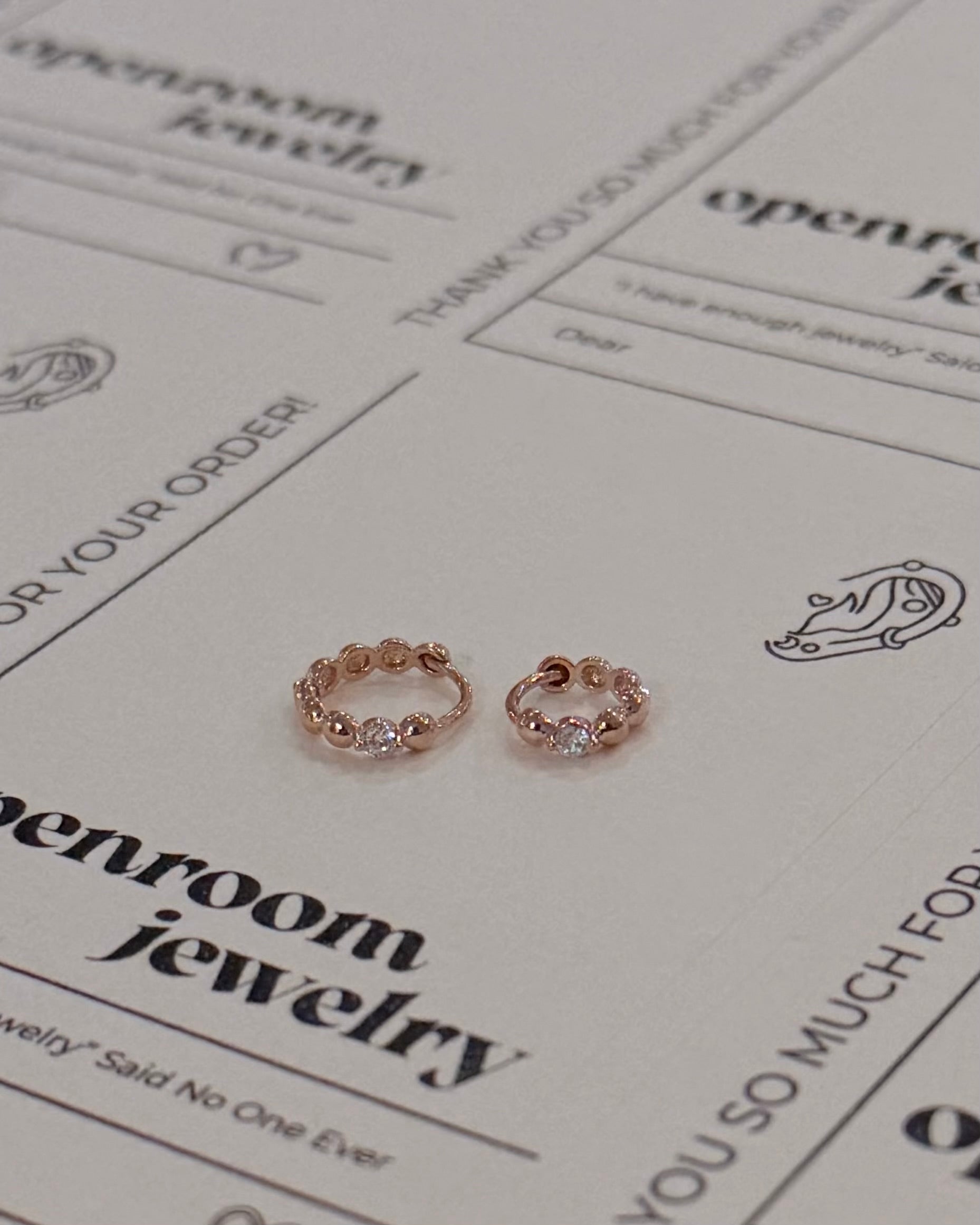 Cz hinged hoop earring piercing