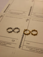 Bamboo Joint Stainless Steel Hoop Earrings