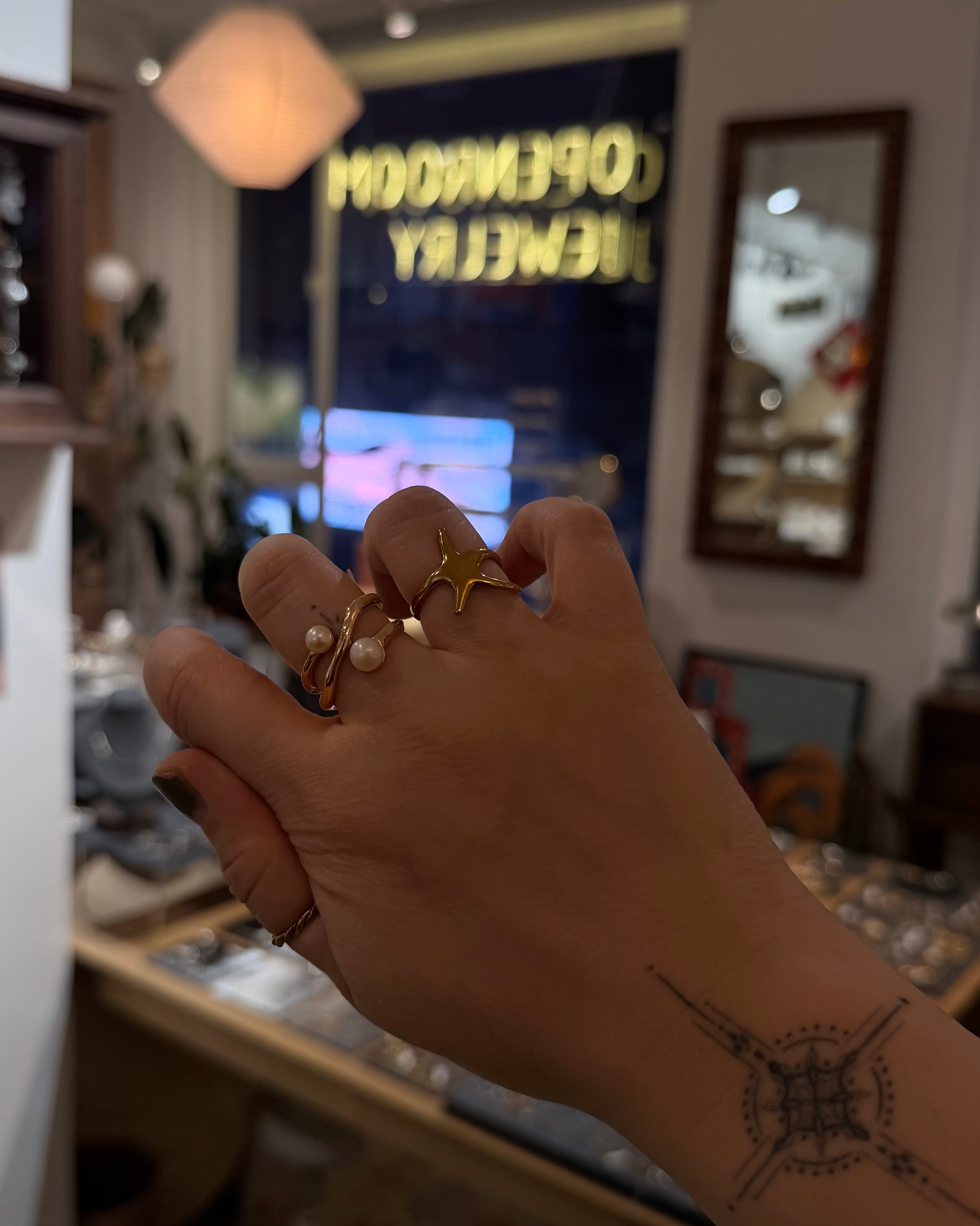 Starfish stainless steel open size ring