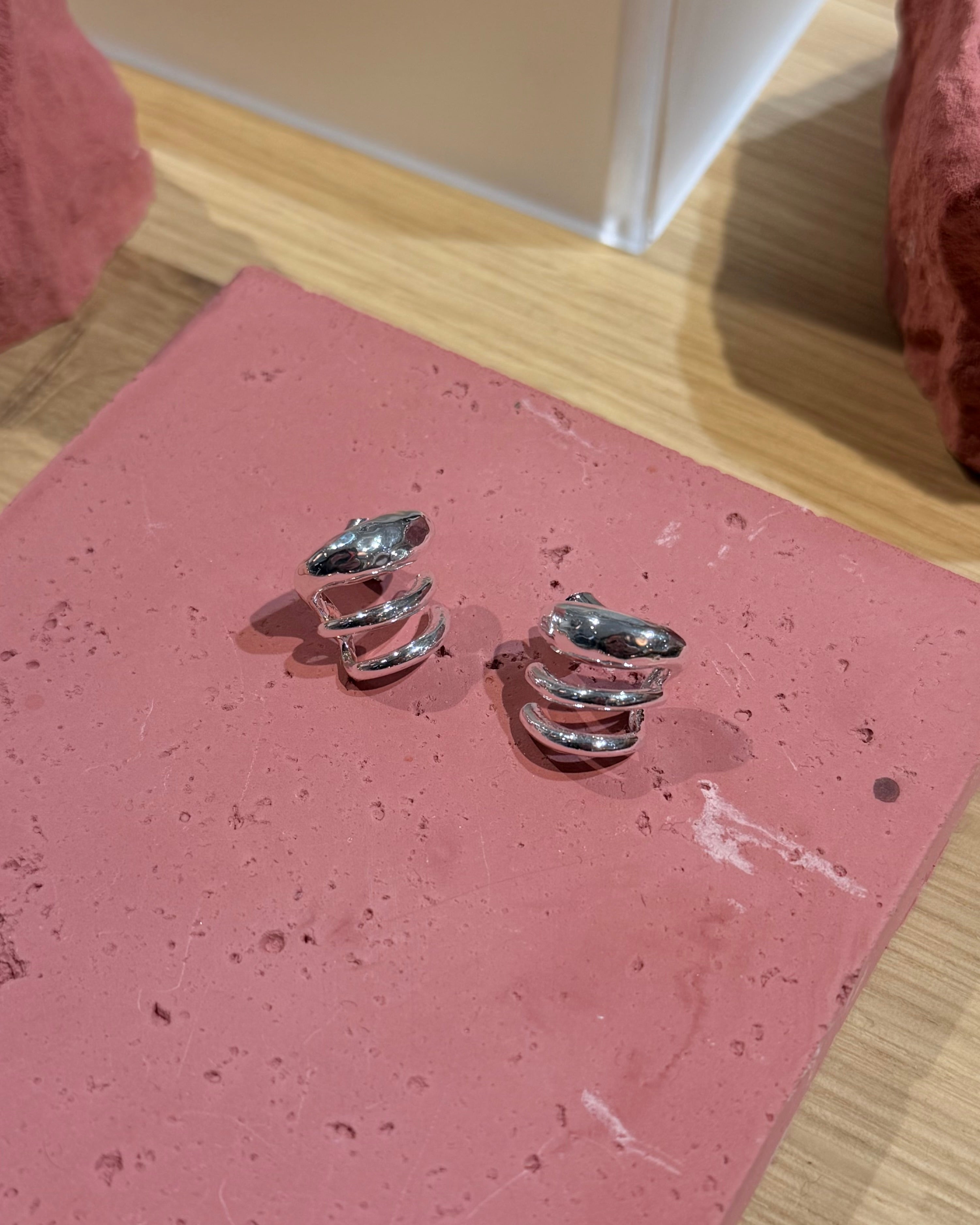 Triple Talon Wrap Brass Earrings