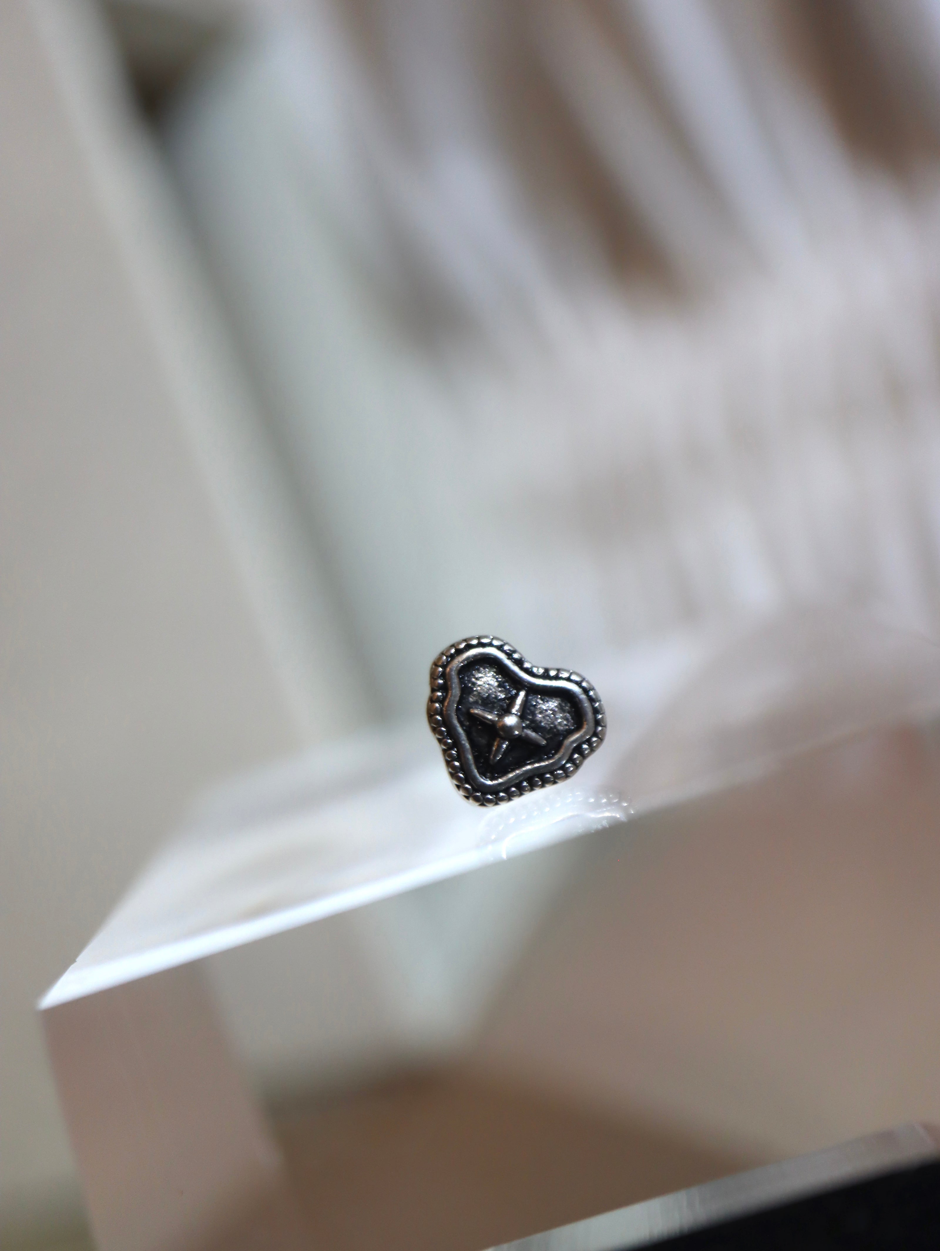 Heart stud surgical steel piercing (1pc)
