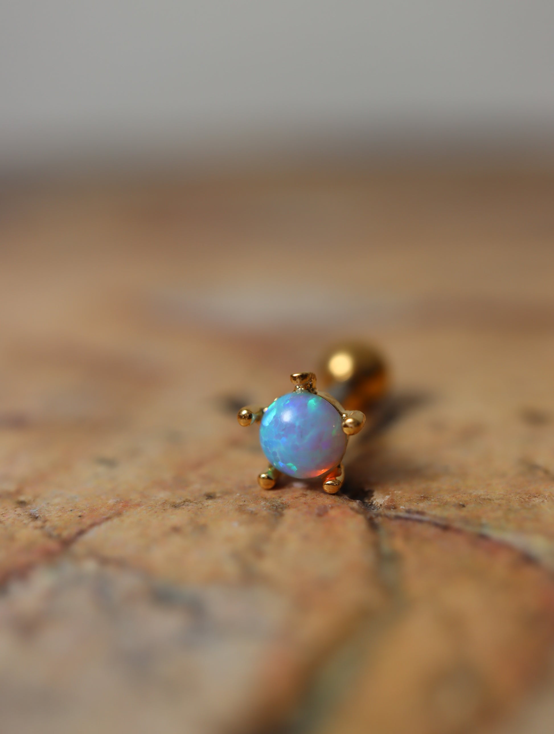 Opal screw ball end piercing
