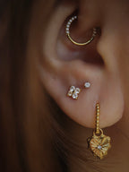 Push-pin stud flat back earring