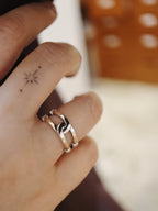 Interlock 925 Silver free size ring