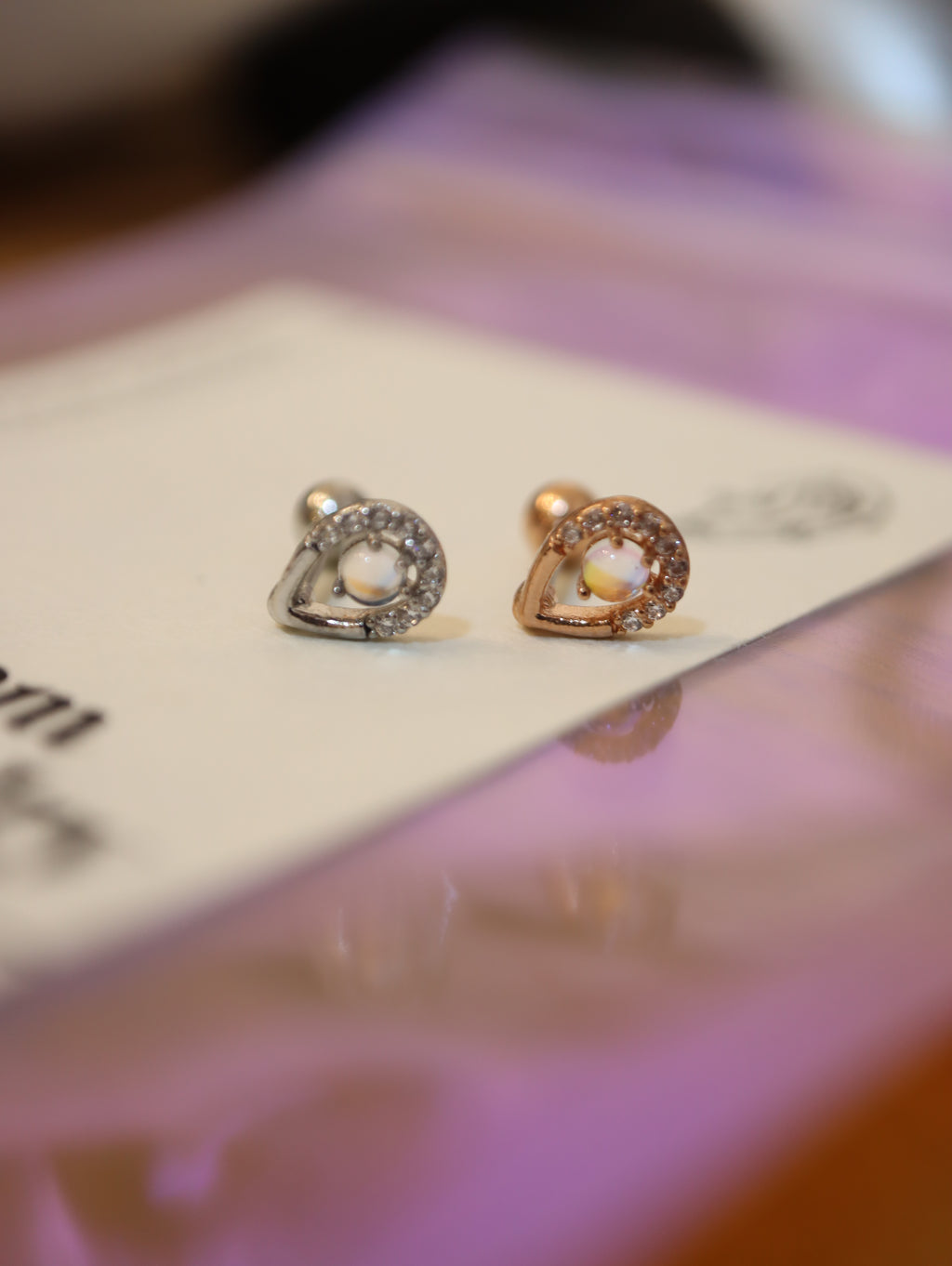 Teardrop cz stud piercing 316L earring