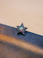 Star cz opal silver925 piercing stud earring (1pc)