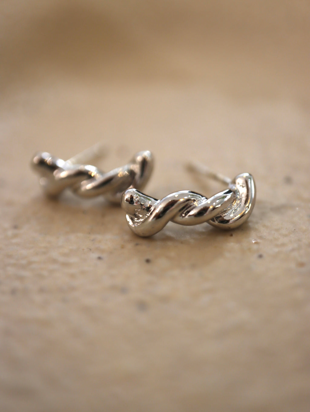 Twisted straight knot earrings