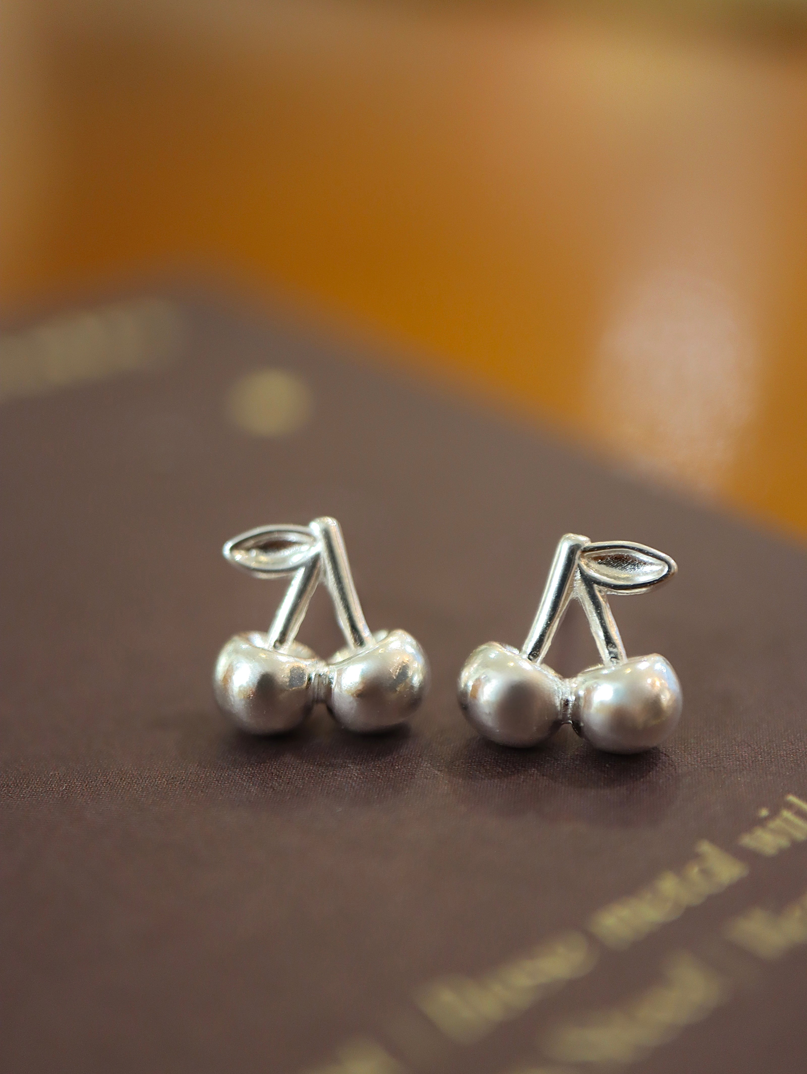 Lucent Cherry Stud 925 Silver Earrings