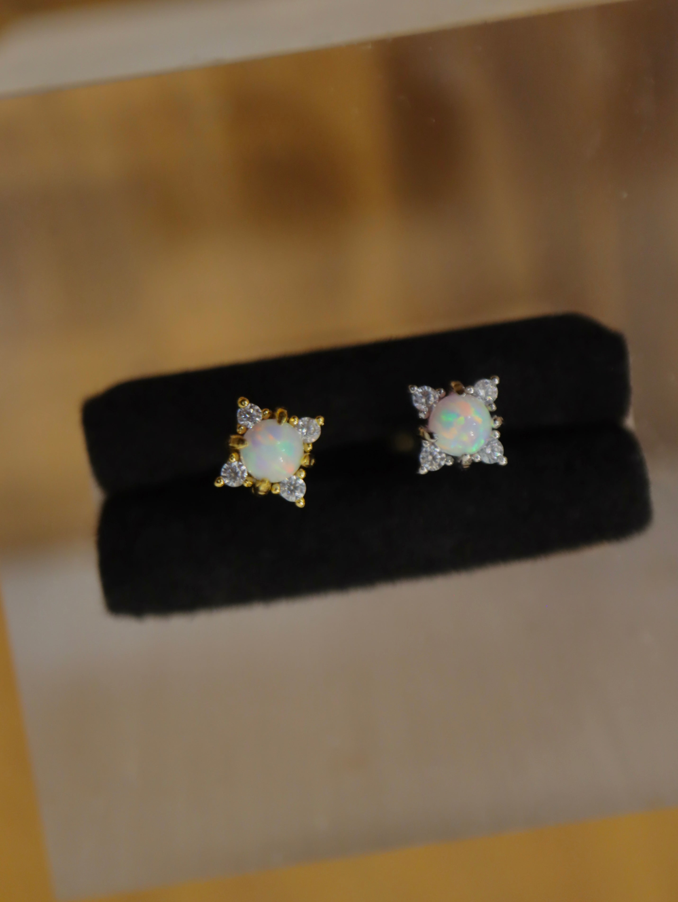 Ether Opal stud surgical steel earring