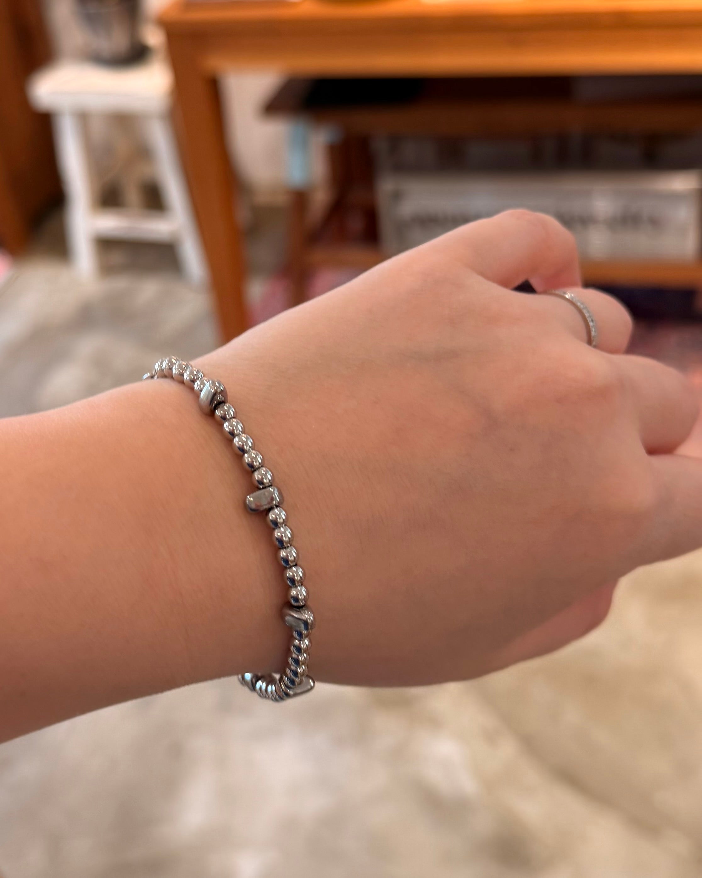 Polaris Beaded Stainless Steel Bracelet