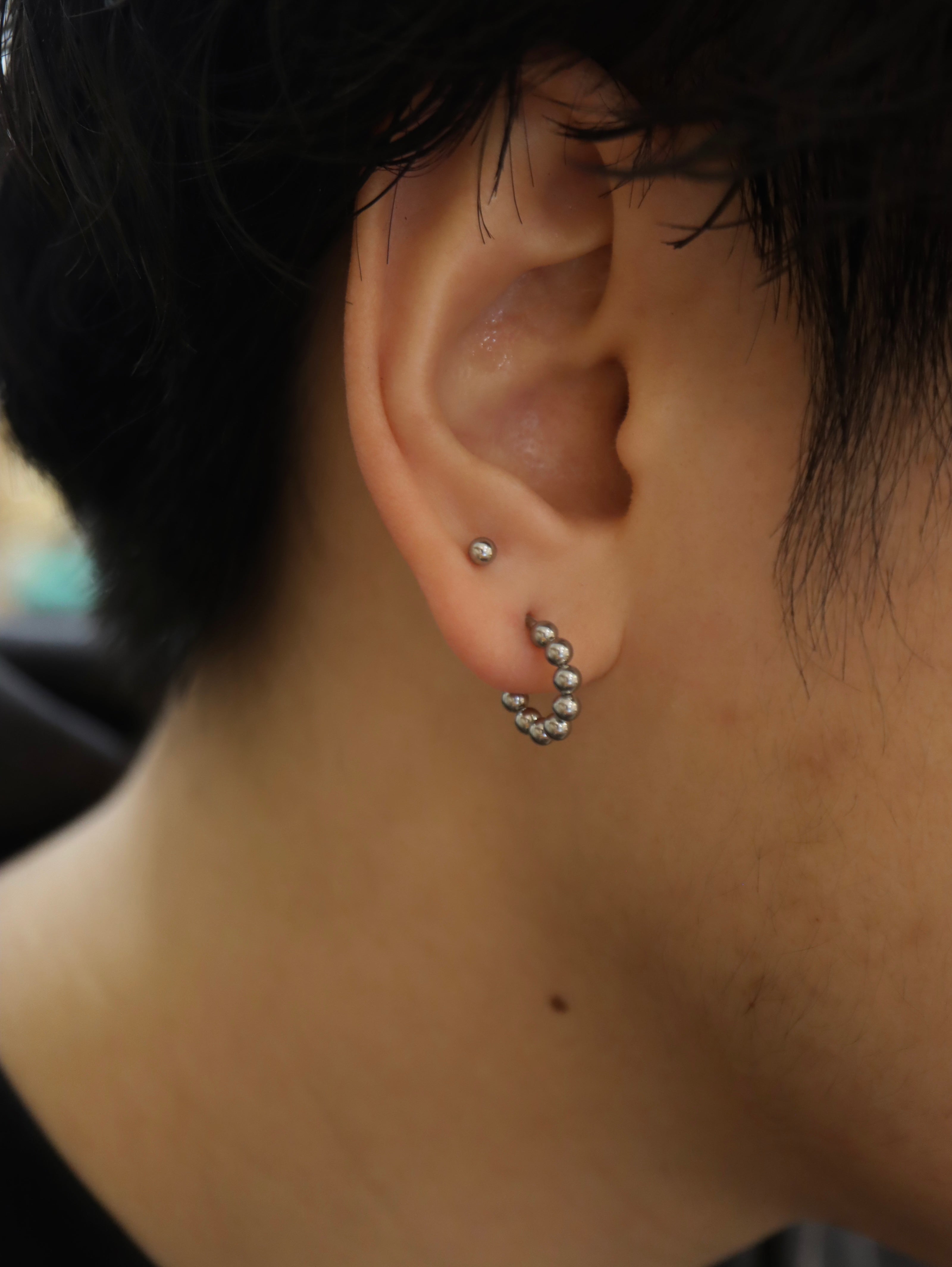 Bead hoop surgical steel flat back piercing (1pc)