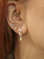 Opal cz stud earrings