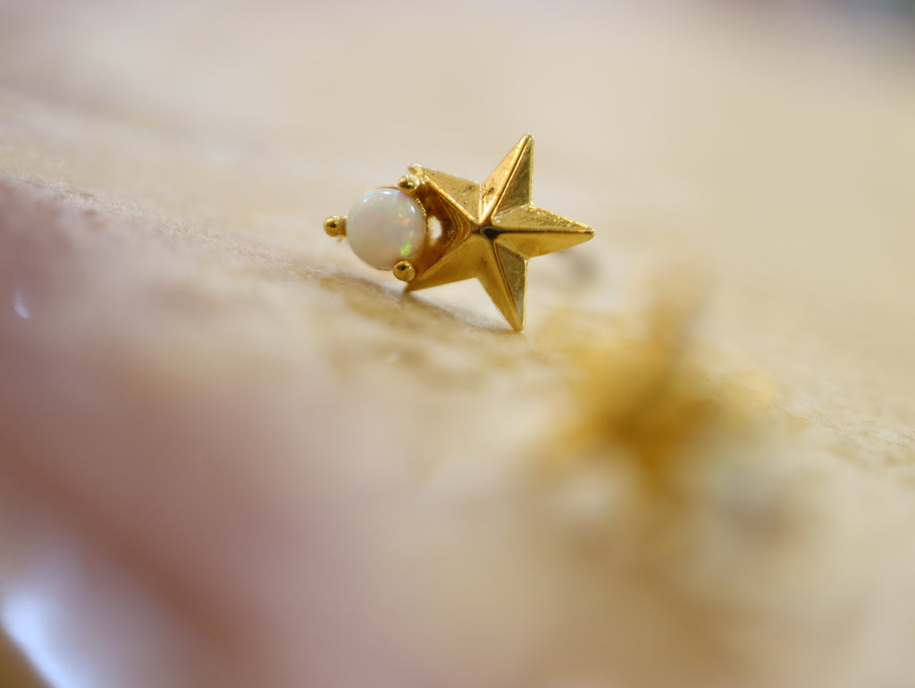 Star & Opal stud earrings