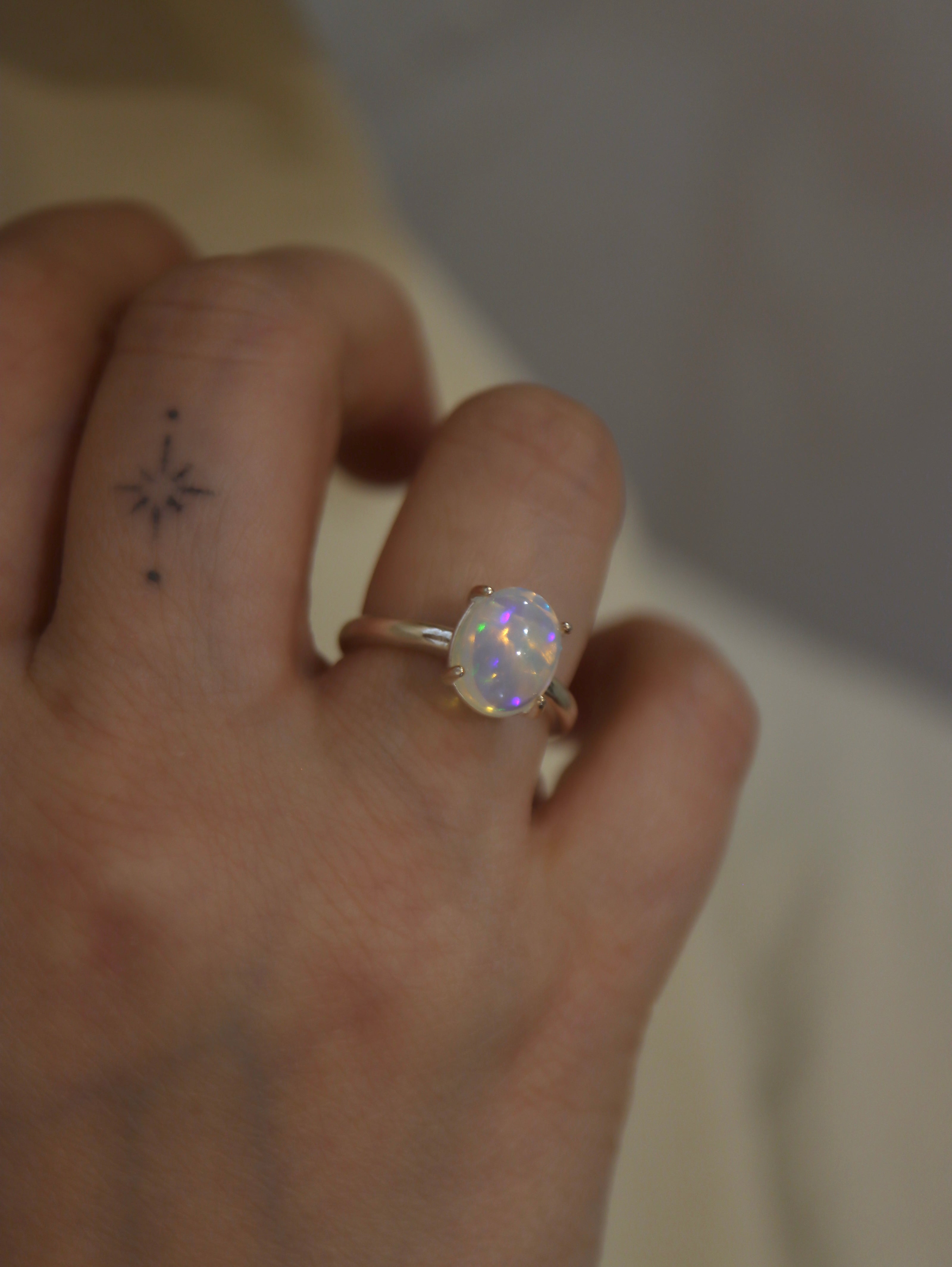 Celestial Halo Ethiopian Opal Ring Silver 925