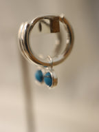 Sky Blue Orbit Huggies 925 silver earrings