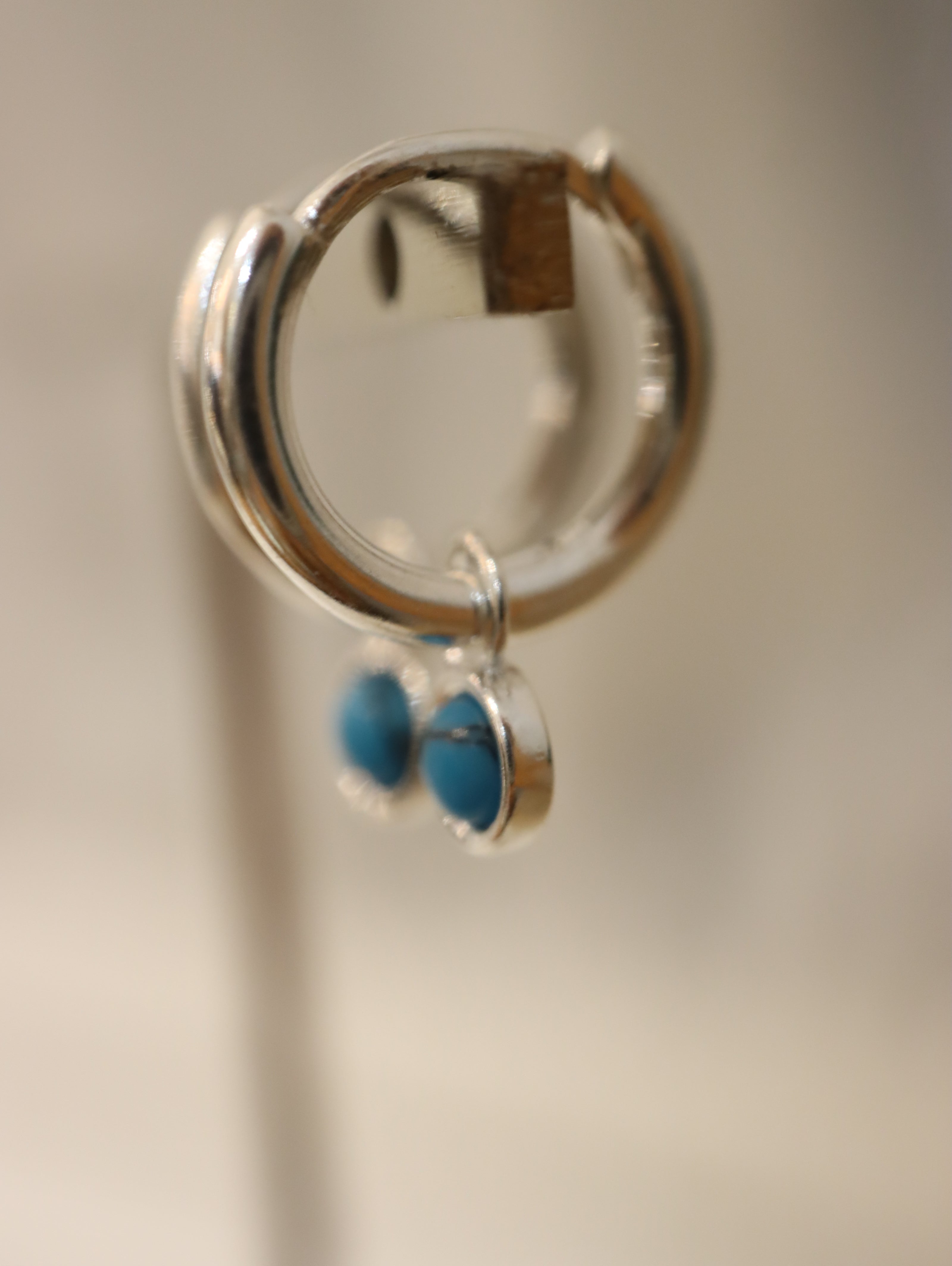 Sky Blue Orbit Huggies 925 silver earrings