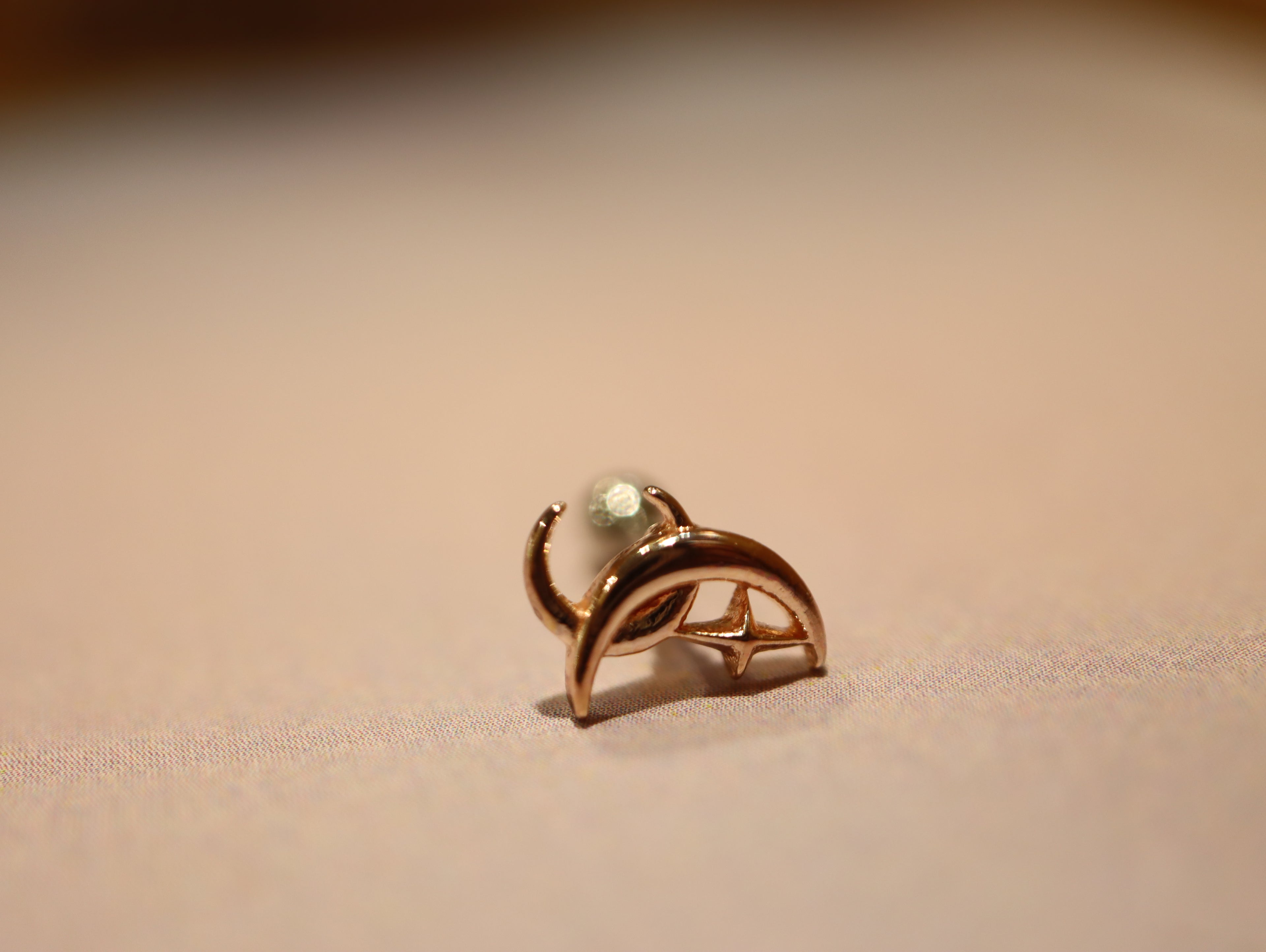 Crescent star surgical steel piercing
