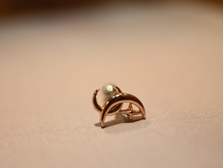 Crescent star surgical steel piercing