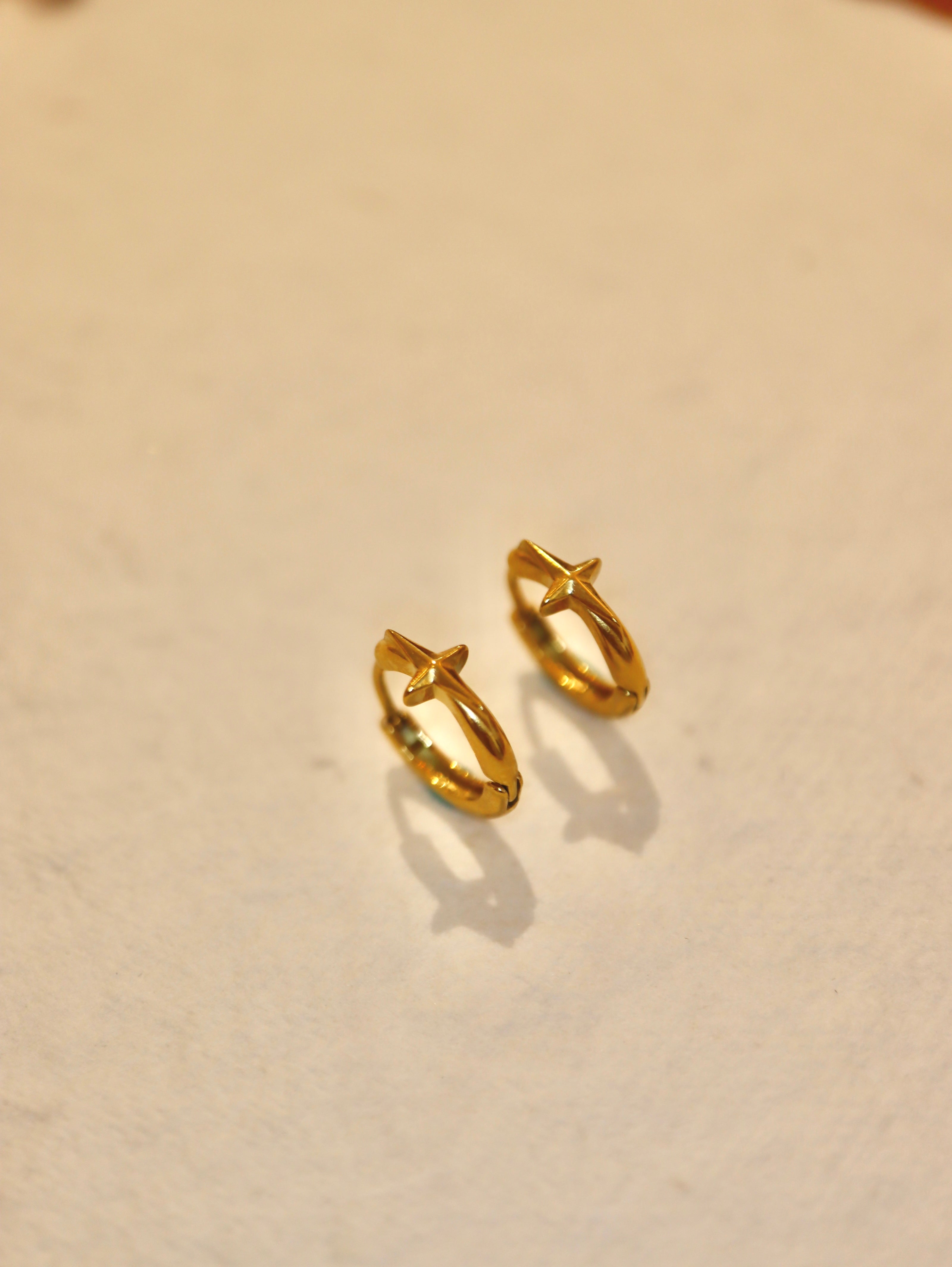 Cross-Star Hoop Stainless Steel Earrings