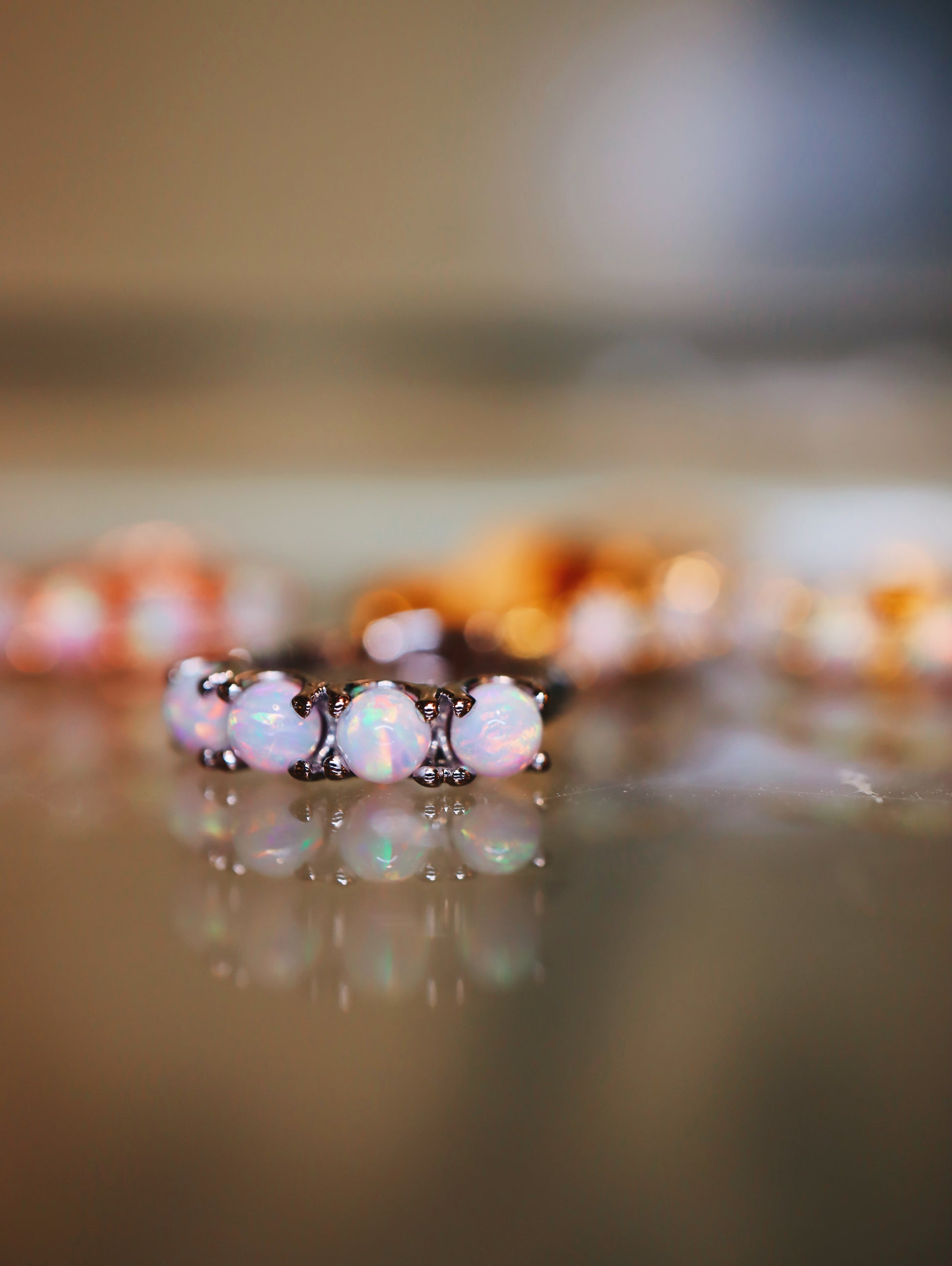 4opal mini s925 hinge earrings