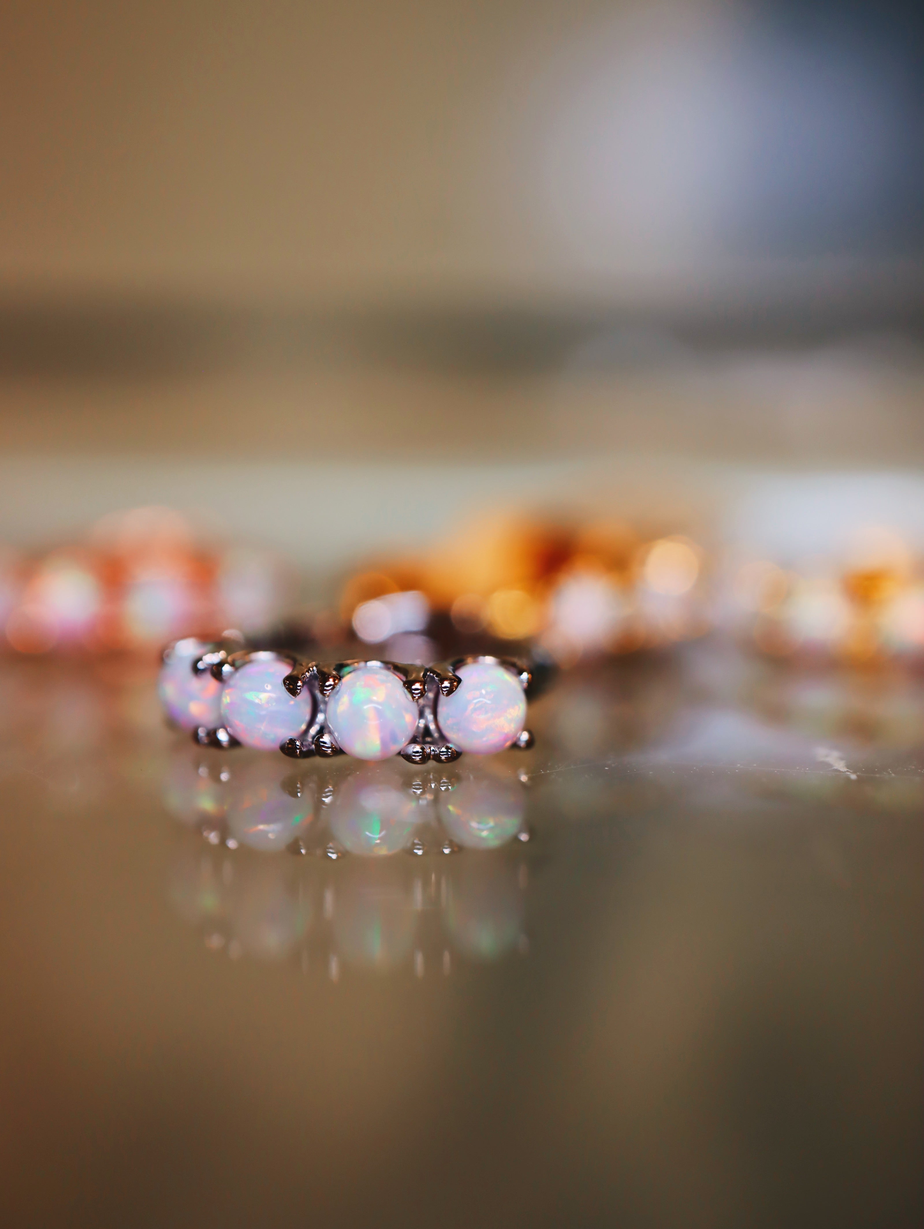 4opal mini s925 hinge earrings