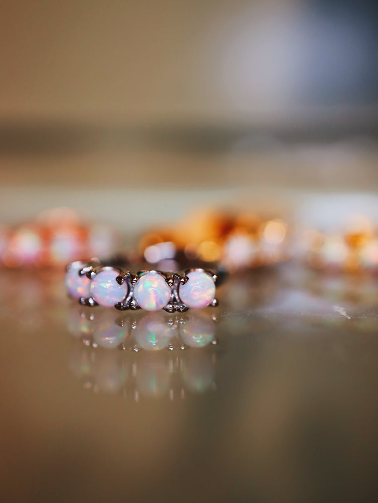 4opal mini Silver 925 huggie hoop earrings