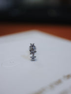 Triple star cz surgical steel piercing