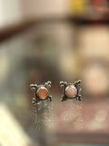 Pink mother pearl 925 silver earrings