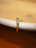 Rectangular CZ Arrowhead Stud 925 Silver Piercing Earring