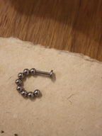 Bead hoop surgical steel flat back piercing (1pc)