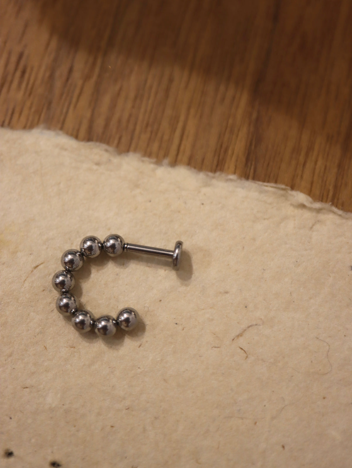 Bead hoop surgical steel flat back piercing (1pc)