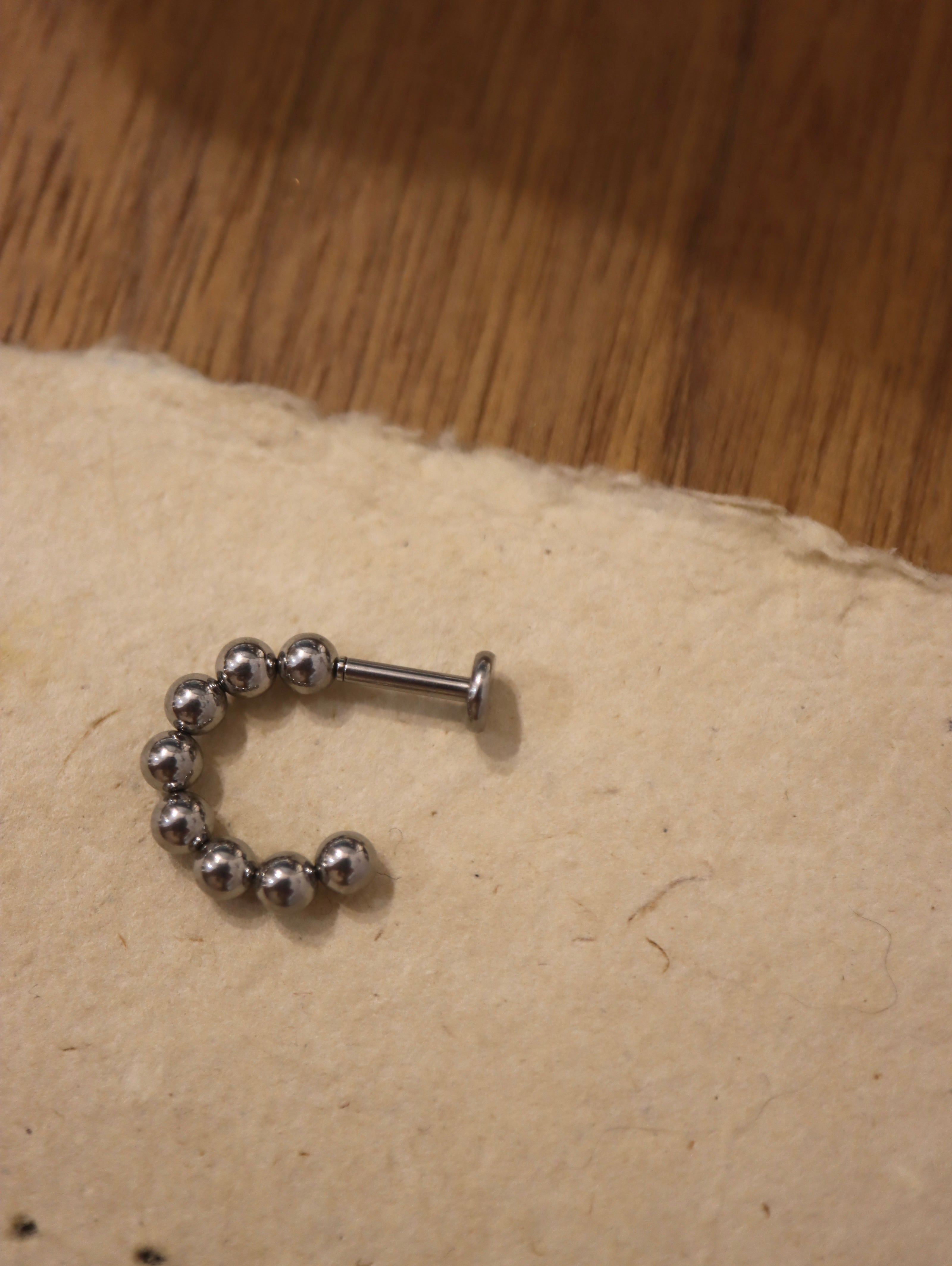 Bead hoop surgical steel flat back piercing (1pc)