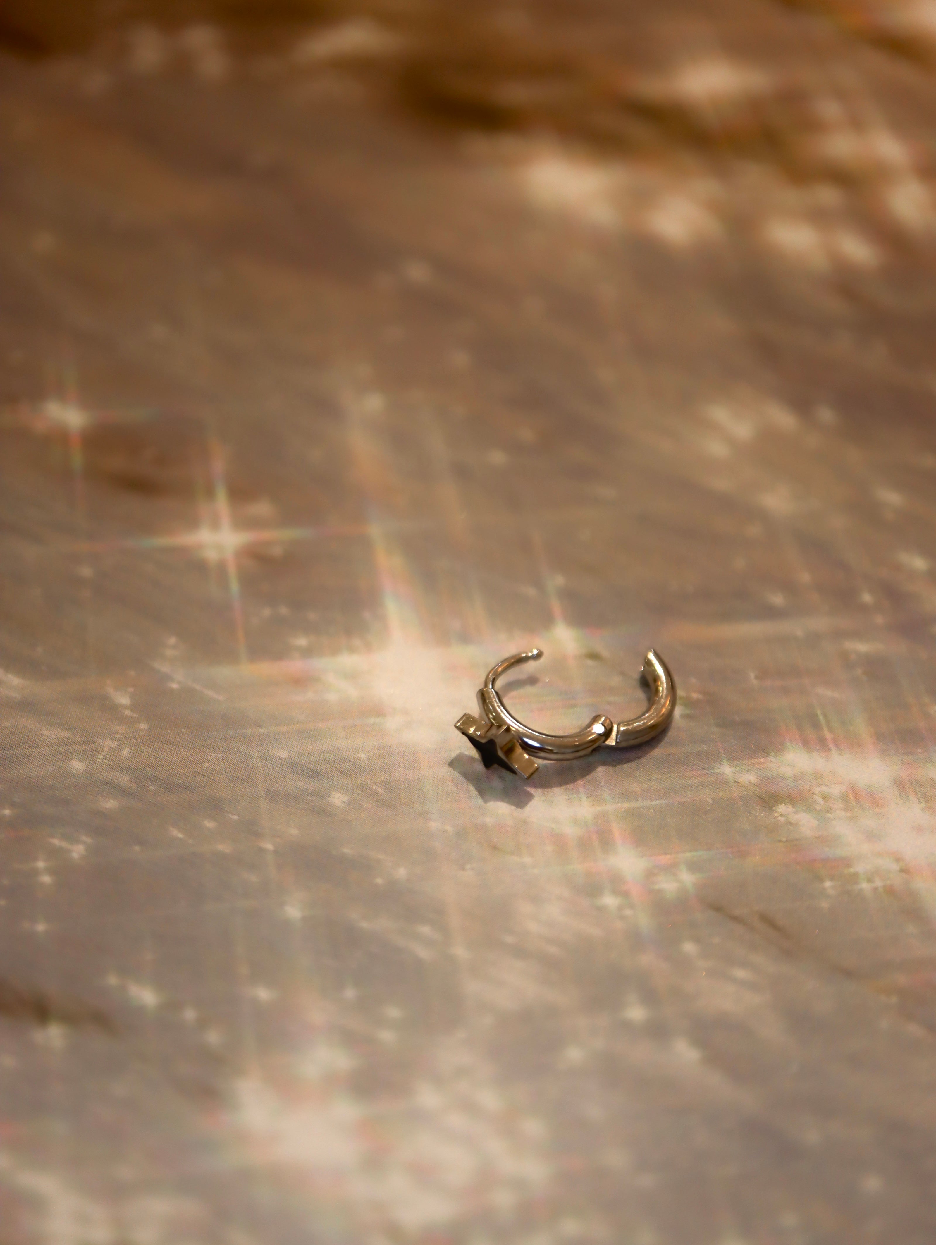 Quad Star Mini Hinged hoop Earring (1pc)